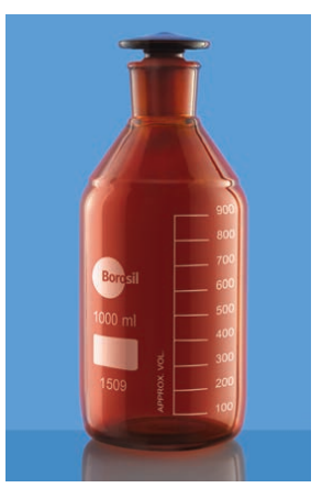 Chai trung tính nâu hổ phách 1l Borosil