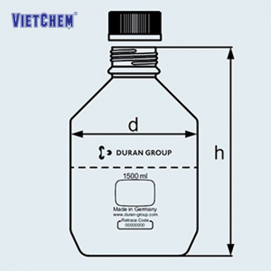 Chai trung tính thép không gỉ GL 45 Duran