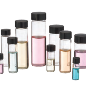 Chai vial 12ml, dạng E-C, nắp đen 8-425 Phenolic PTFE, đệm cao su 14B Wheaton