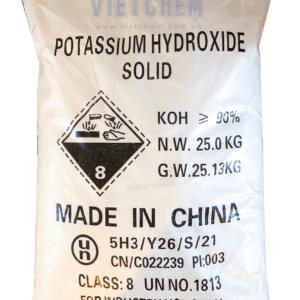 Potassium hydroxide KOH 90%, Trung Quốc, 25kg/bao