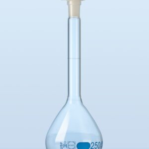 Bình định mức trắng, Class A 10ml, chữ xanh, nút nhựa Dinlab