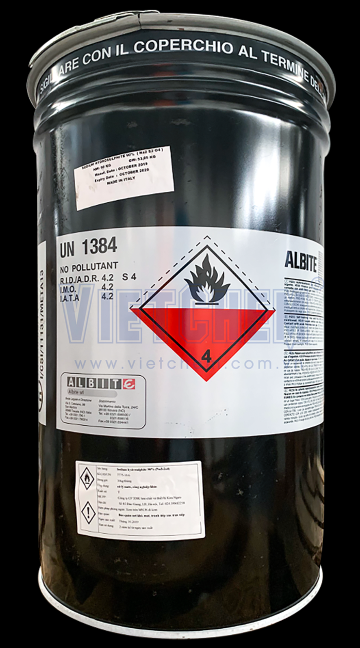 tay-duong-y-2-1 Sodium hydrosulfite (Tẩy đường), 90% Na2S2O4, Đức, 50kg/thùng