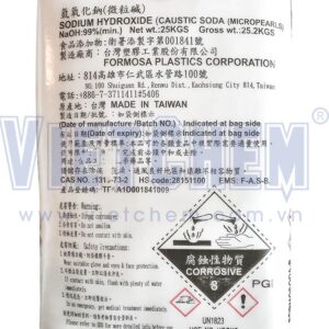 Sodium hydroxide NaOH 99%, Đài Loan, 25kg/bao