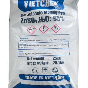 Zinc sulfate monohydrate ZnSO4.H2O 98%, Việt Nam, 25kg/bao